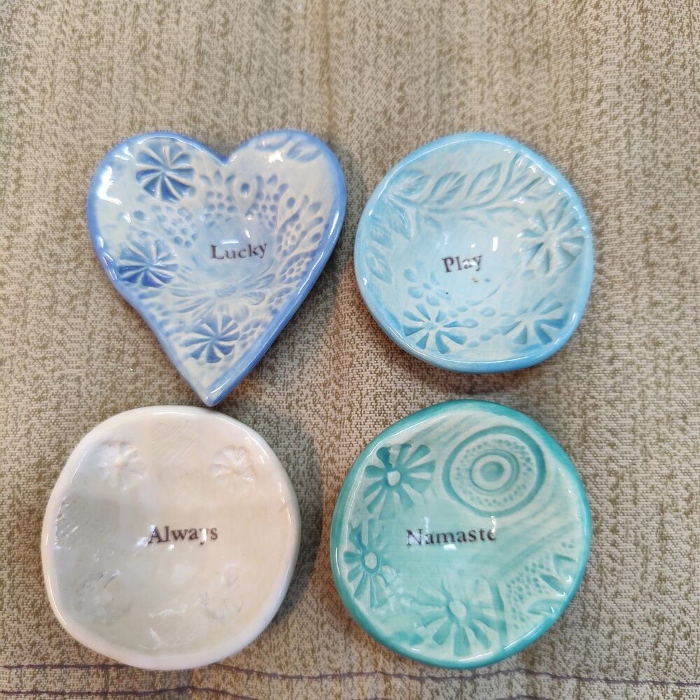 Lorraine Oerth Studio Pottery Ceramic "Giving Bowls" Trinket Dish 2" Set Of 4